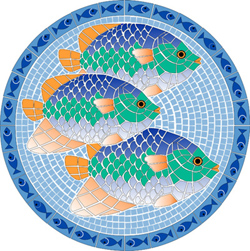 1011 - Large Mosaic Tropical Fish - 1011